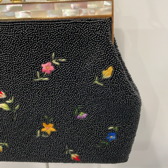 Vintage Glass Beaded/Embroidered Handbag - Picture 9 of 14